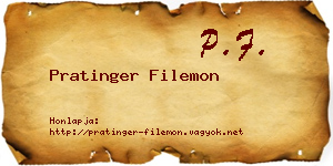 Pratinger Filemon névjegykártya